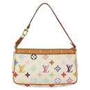 LOUIS VUITTON Multicolor Pochette Accessoires Pouch White M92649 LV Auth 127669V-2