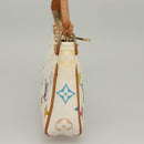 LOUIS VUITTON Multicolor Pochette Accessoires Pouch White M92649 LV Auth 127669V-4