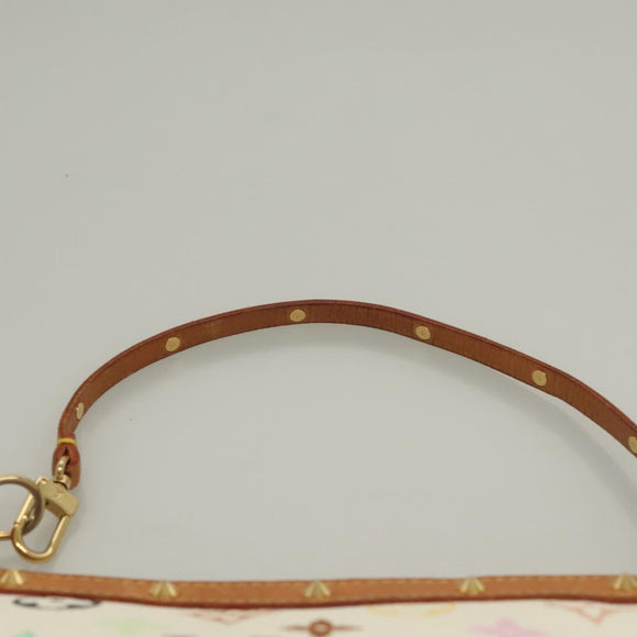 LOUIS VUITTON Multicolor Pochette Accessoires Pouch White M92649 LV Auth 127669V