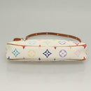 LOUIS VUITTON Multicolor Pochette Accessoires Pouch White M92649 LV Auth 127669V-5