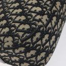 Christian Dior Trotter Canvas Shoulder Bag Navy Gold Auth 127683-14