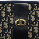 Christian Dior Trotter Canvas Shoulder Bag Navy Gold Auth 127683-10