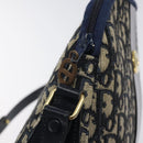 Christian Dior Trotter Canvas Shoulder Bag Navy Gold Auth 127683-11