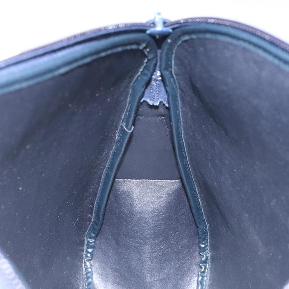 Christian Dior Trotter Canvas Shoulder Bag Navy Gold Auth 127683