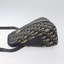 Christian Dior Trotter Canvas Shoulder Bag Navy Gold Auth 127683-4