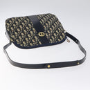 Christian Dior Trotter Canvas Shoulder Bag Navy Gold Auth 127683-7
