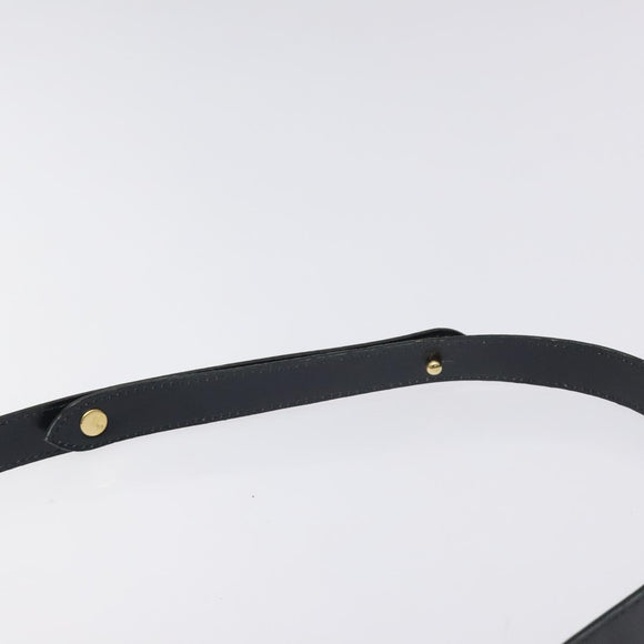 Christian Dior Trotter Canvas Shoulder Bag Navy Gold Auth 127683