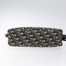 Christian Dior Trotter Canvas Shoulder Bag Navy Gold Auth 127683-5