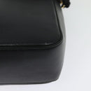 Salvatore Ferragamo Gancini Shoulder Bag Calf leather Black Gold Auth 127686-13