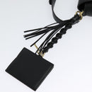 Salvatore Ferragamo Gancini Shoulder Bag Calf leather Black Gold Auth 127686-15