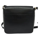 Salvatore Ferragamo Gancini Shoulder Bag Calf leather Black Gold Auth 127686-3