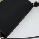 Salvatore Ferragamo Gancini Shoulder Bag Calf leather Black Gold Auth 127686-6