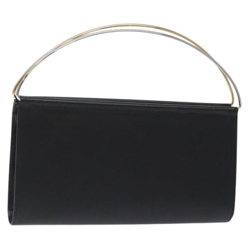 CARTIER Trinity Hand Bag Leather Black Auth 127687