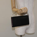 CARTIER Trinity Hand Bag Leather Black Auth 127687-21