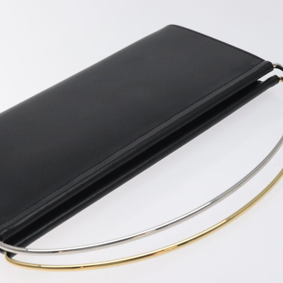 CARTIER Trinity Hand Bag Leather Black Auth 127687