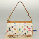 LOUIS VUITTON Multicolor Pochette Accessoires Pouch White M92649 Auth 127704V-12