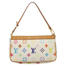 LOUIS VUITTON Multicolor Pochette Accessoires Pouch White M92649 Auth 127704V-2