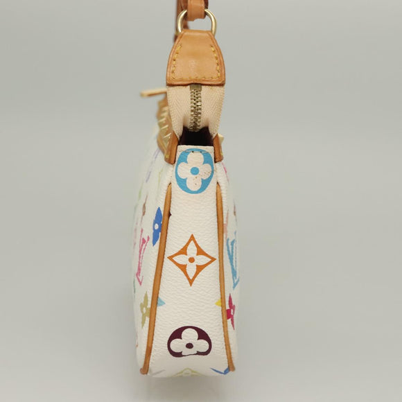 LOUIS VUITTON Multicolor Pochette Accessoires Pouch White M92649 Auth 127704V