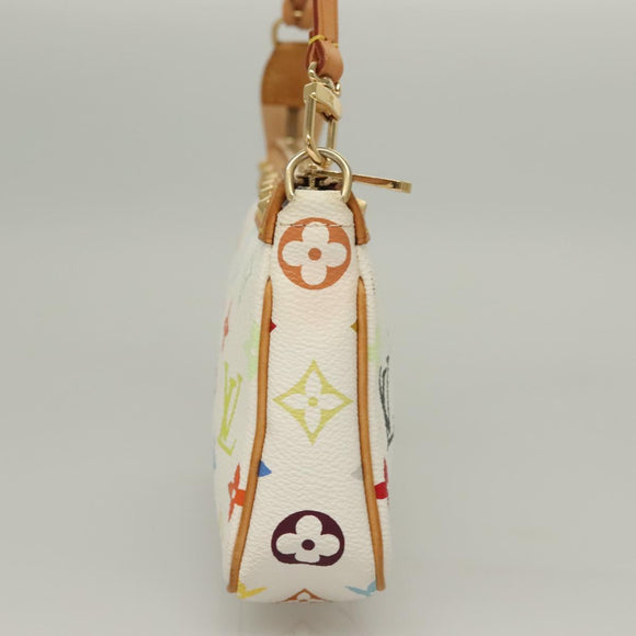 LOUIS VUITTON Multicolor Pochette Accessoires Pouch White M92649 Auth 127704V