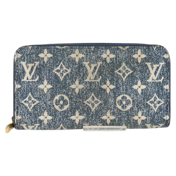 LOUIS VUITTON Monogram Jaguar Zippy Wallet Wallet Blue M81226 LV Auth 127708A
