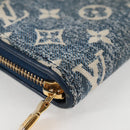 LOUIS VUITTON Monogram Jaguar Zippy Wallet Wallet Blue M81226 LV Auth 127708A-14