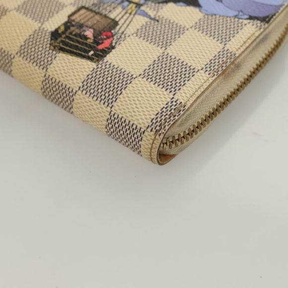 LOUIS VUITTON Damier Azur Illustre Balloon Zippy Wallet N63006 LV Auth 127710