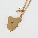 LOUIS VUITTON LVxTM 2 Necklace Super Flat metal Gold Tone M02499 LV Auth 127723M-11