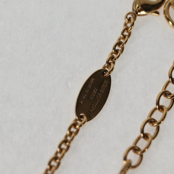 LOUIS VUITTON LVxTM 2 Necklace Super Flat metal Gold Tone M02499 LV Auth 127723M