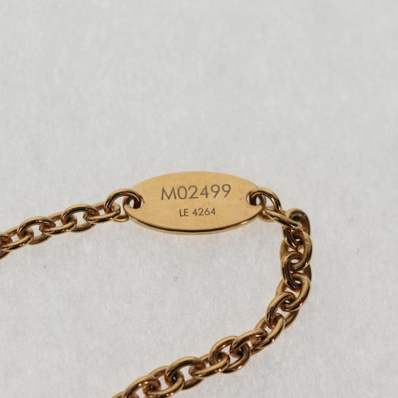 LOUIS VUITTON LVxTM 2 Necklace Super Flat metal Gold Tone M02499 LV Auth 127723M