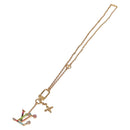 LOUIS VUITTON LVxTM 2 Necklace Super Flat metal Gold Tone M02499 LV Auth 127723M-2