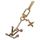LOUIS VUITTON LVxTM 2 Necklace Super Flat metal Gold Tone M02499 LV Auth 127723M-3