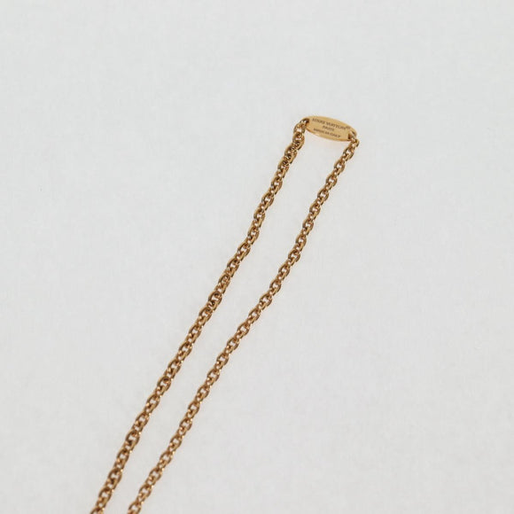 LOUIS VUITTON LVxTM 2 Necklace Super Flat metal Gold Tone M02499 LV Auth 127723M