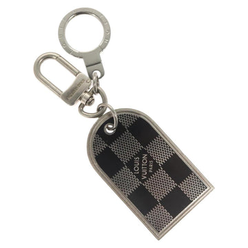 LOUIS VUITTON Damier Porte Cles Porto Address Key Ring metal M65770 Auth 127729