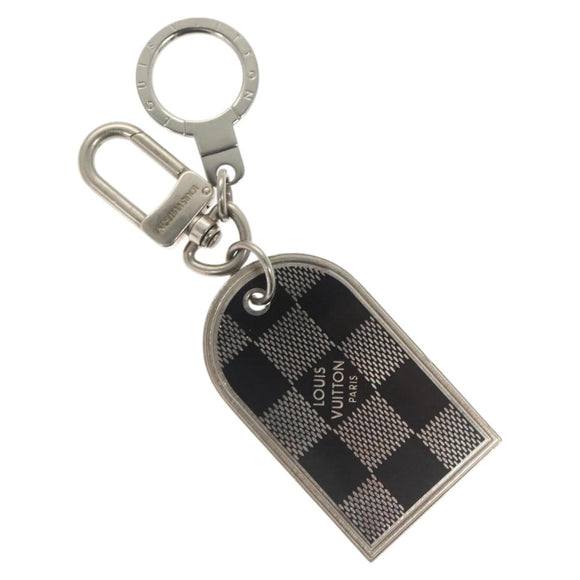 LOUIS VUITTON Damier Porte Cles Porto Address Key Ring metal M65770 Auth 127729