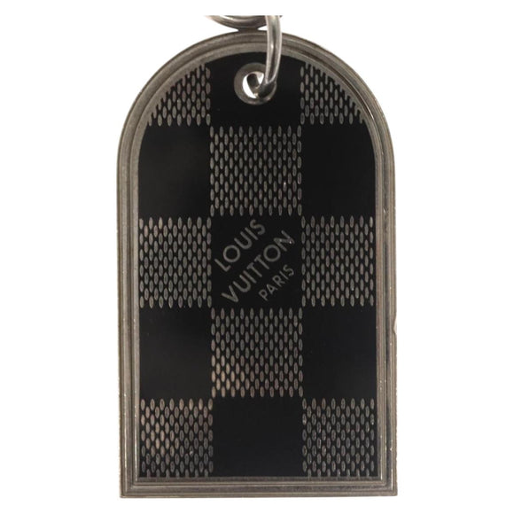 LOUIS VUITTON Damier Porte Cles Porto Address Key Ring metal M65770 Auth 127729