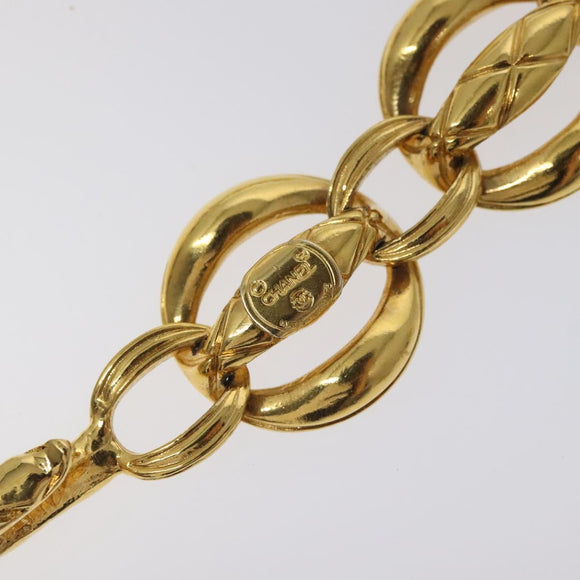 CHANEL Chain Belt metal Gold CC Auth 127734V