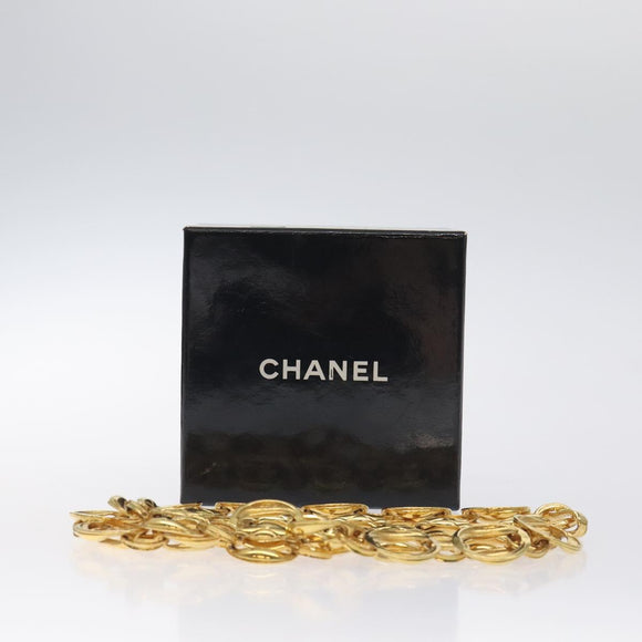 CHANEL Chain Belt metal Gold CC Auth 127734V