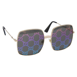 GUCCI GG Sunglasses Plastic Gold 127736M Auth 127736M