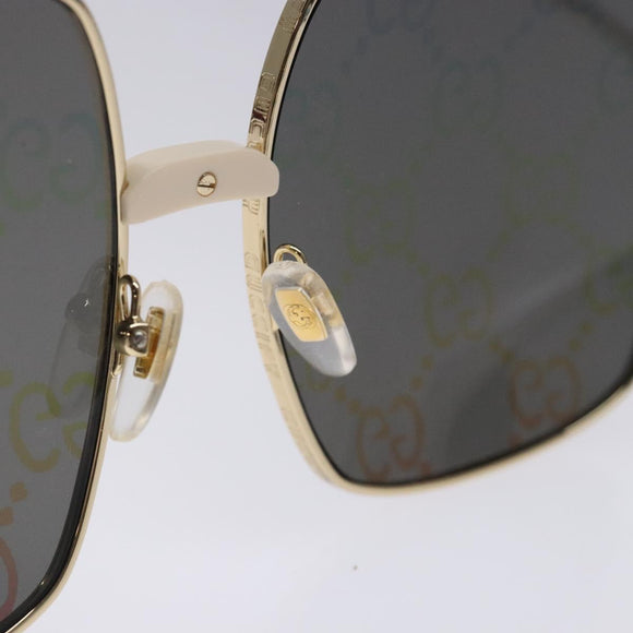 GUCCI GG Sunglasses Plastic Gold 127736M Auth 127736M
