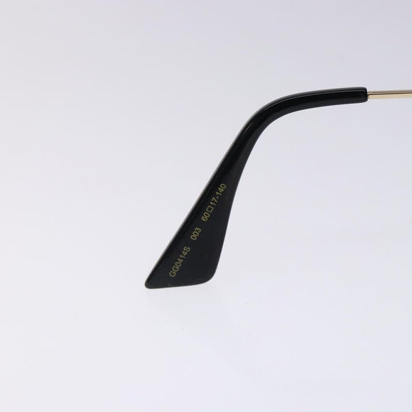 GUCCI GG Sunglasses Plastic Gold 127736M Auth 127736M