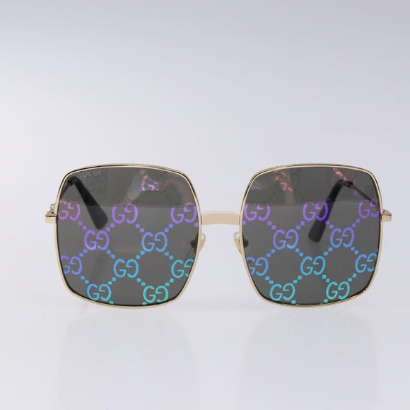 GUCCI GG Sunglasses Plastic Gold 127736M Auth 127736M