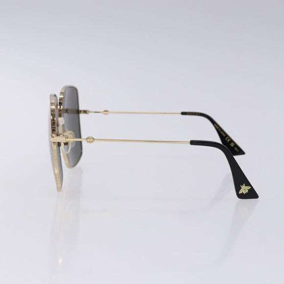 GUCCI GG Sunglasses Plastic Gold 127736M Auth 127736M