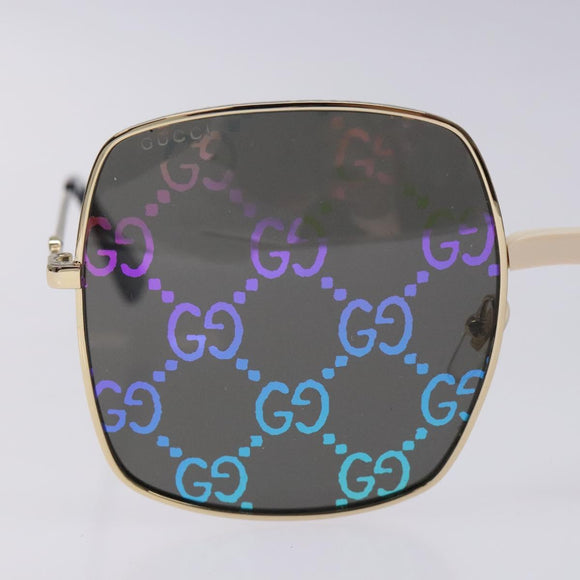 GUCCI GG Sunglasses Plastic Gold 127736M Auth 127736M