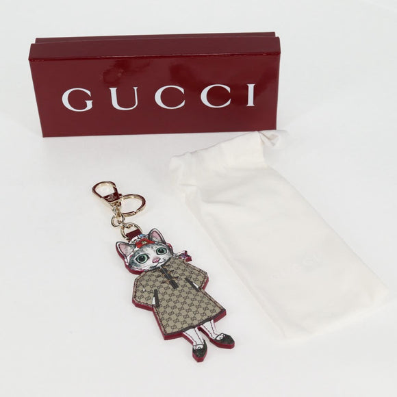 GUCCI GG Supreme Yuko Higuchi Key Holder PVC Beige Auth 127737M