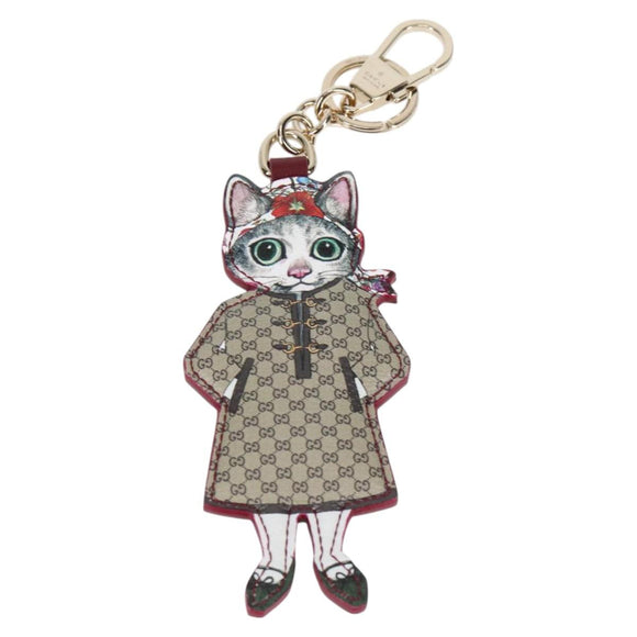 GUCCI GG Supreme Yuko Higuchi Key Holder PVC Beige Auth 127737M