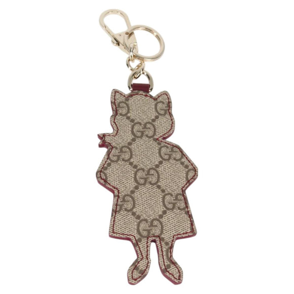 GUCCI GG Supreme Yuko Higuchi Key Holder PVC Beige Auth 127737M