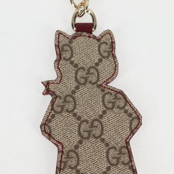 GUCCI GG Supreme Yuko Higuchi Key Holder PVC Beige Auth 127737M