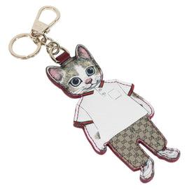 GUCCI GG Supreme Yuko Higuchi Key Holder PVC Beige Auth 127738M