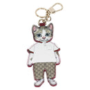 GUCCI GG Supreme Yuko Higuchi Key Holder PVC Beige Auth 127738M-2