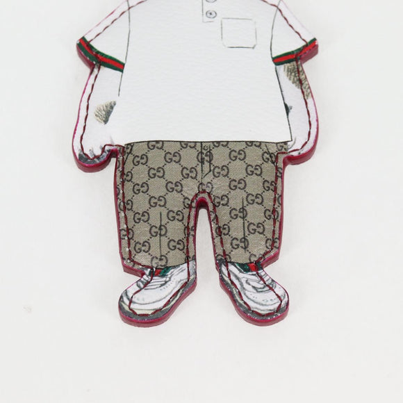 GUCCI GG Supreme Yuko Higuchi Key Holder PVC Beige Auth 127738M